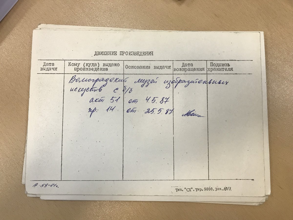 стр. 40 · RKh-Doc-0033 · Учётная карточка ВХПО / паспорт работы «Портрет Ашота»