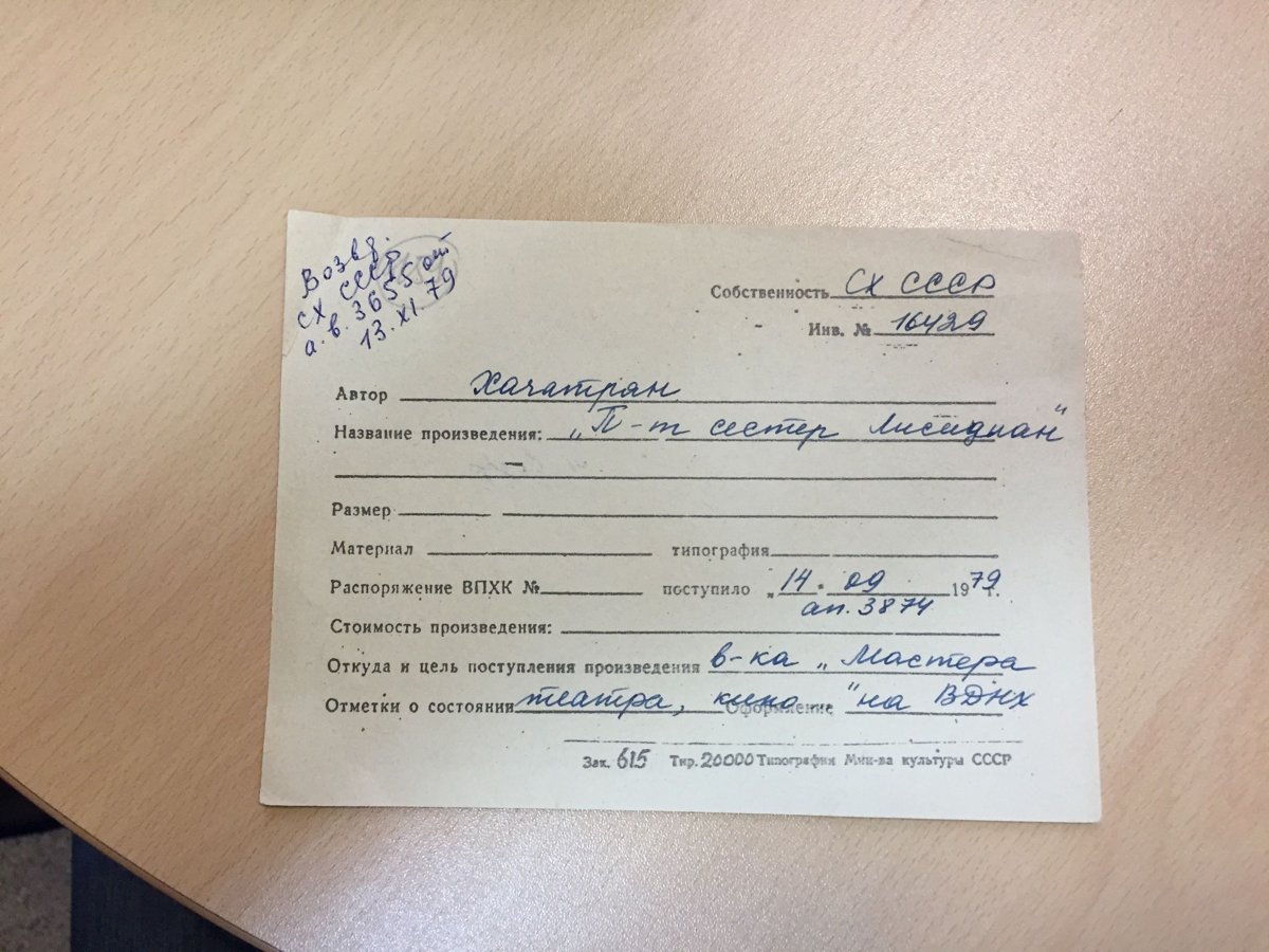 стр. 77 · RKh-Doc-0072 · Учётная карточка ВХПО / паспорт работы «Девушка в шляпе»
