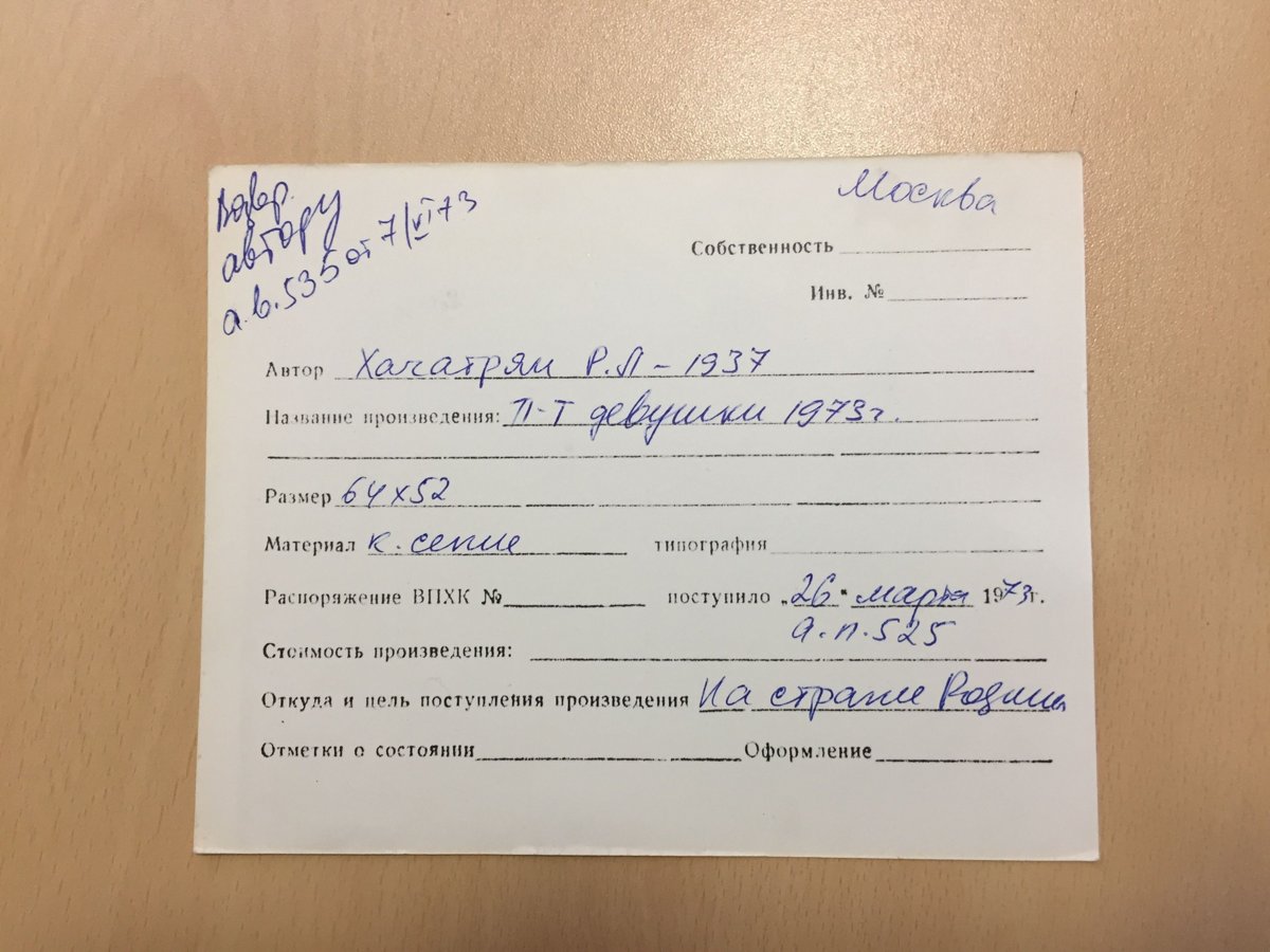 стр. 97 · RKh-Doc-0084 · Учётная карточка ВХПО / паспорт работы «Портрет А»